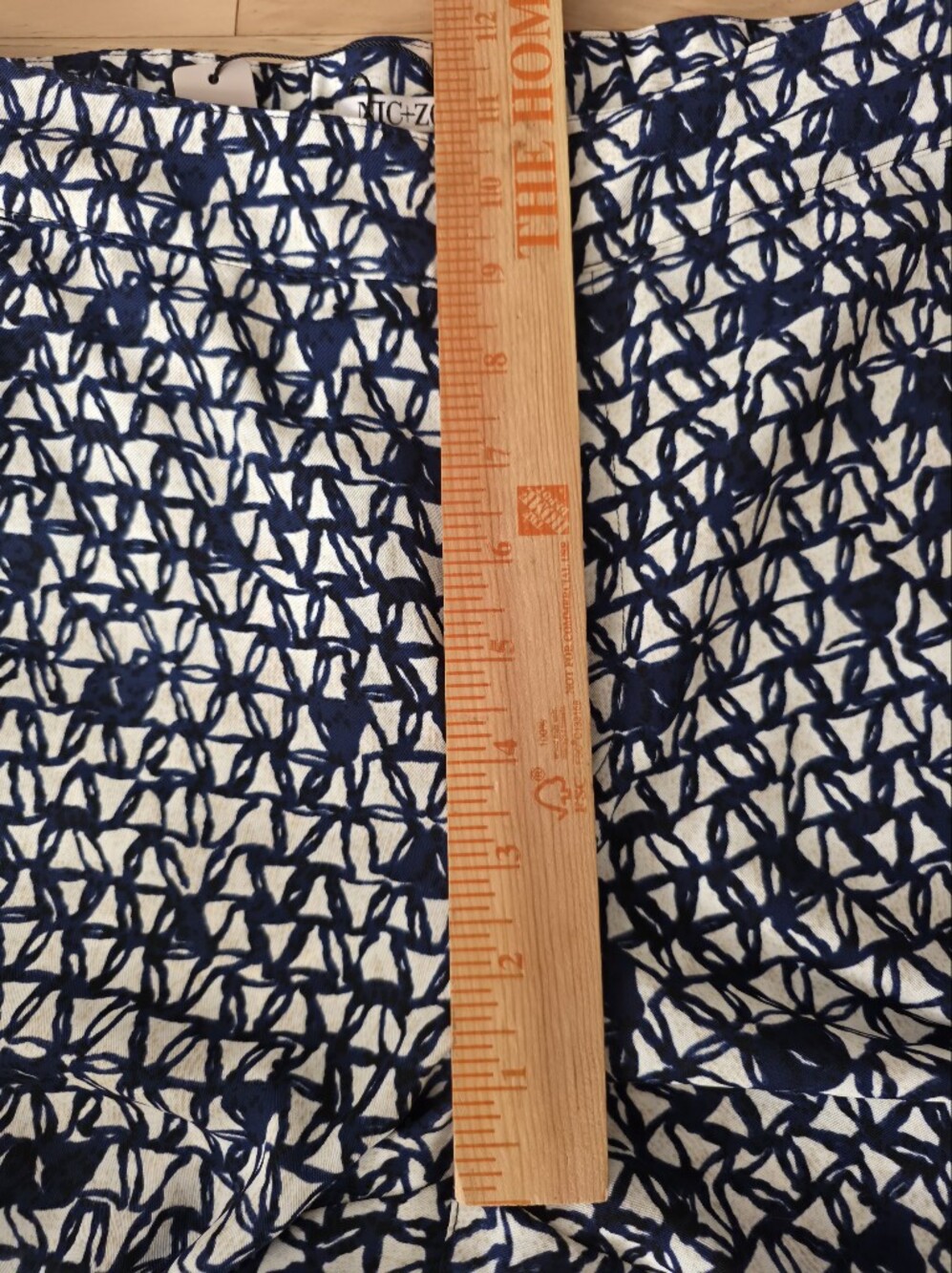 NIC+ZOE Etched Angle Blue Patterned Wide-Leg Pants Size 6 - Picture 12 of 13